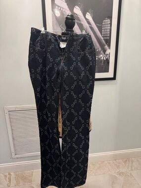 D&G Black Allover Monogram Jeans